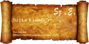 Szita Elemér névjegykártya